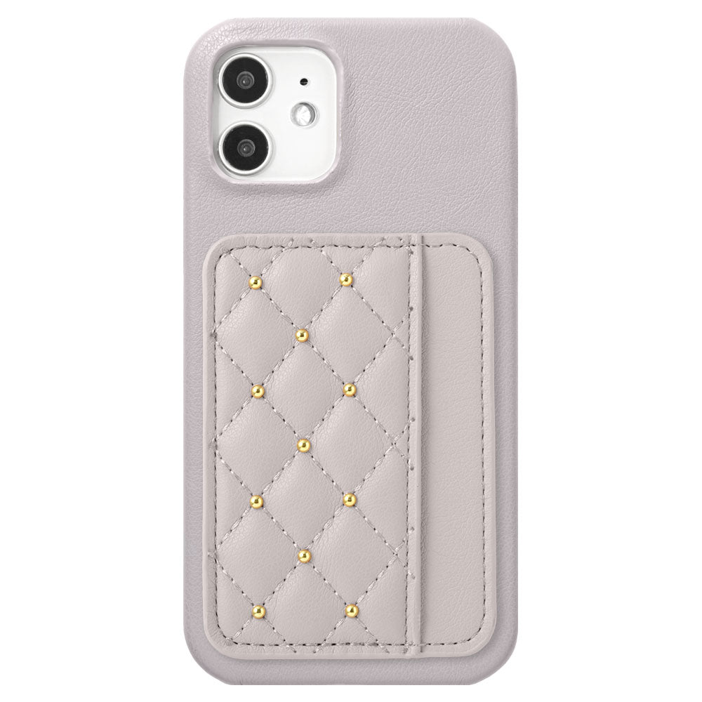 Cuir végan mat lisse avec décoration à clous, pochette pour cartes verticale ou horizontale au choix, coque arrière pour la série Xperia