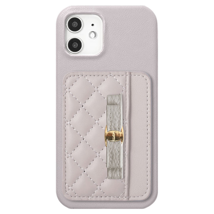 Vegan leather matte smooth ribbon decoration with vertical/horizontal selectable card pocket back case for AQUOS series