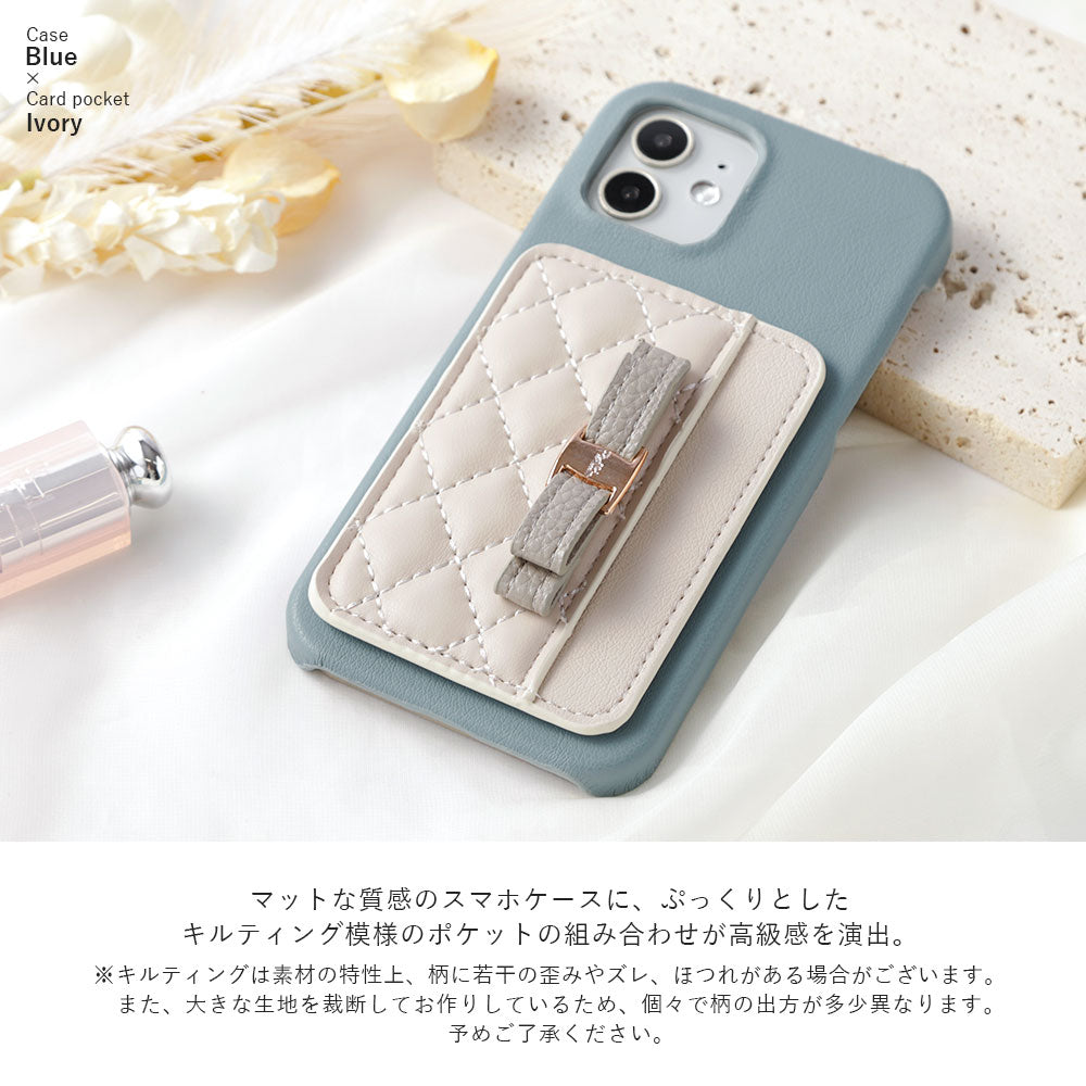 Vegan leather matte smooth ribbon decoration with selectable vertical/horizontal card pockets back case for Galaxy series