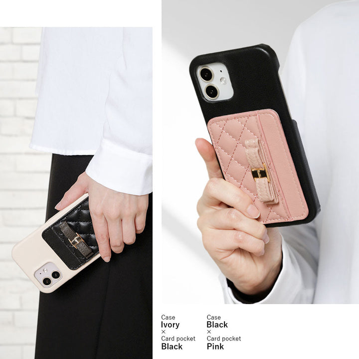 Vegan leather matte smooth ribbon decoration with vertical and horizontal selectable card pockets back case for Google Pixel series