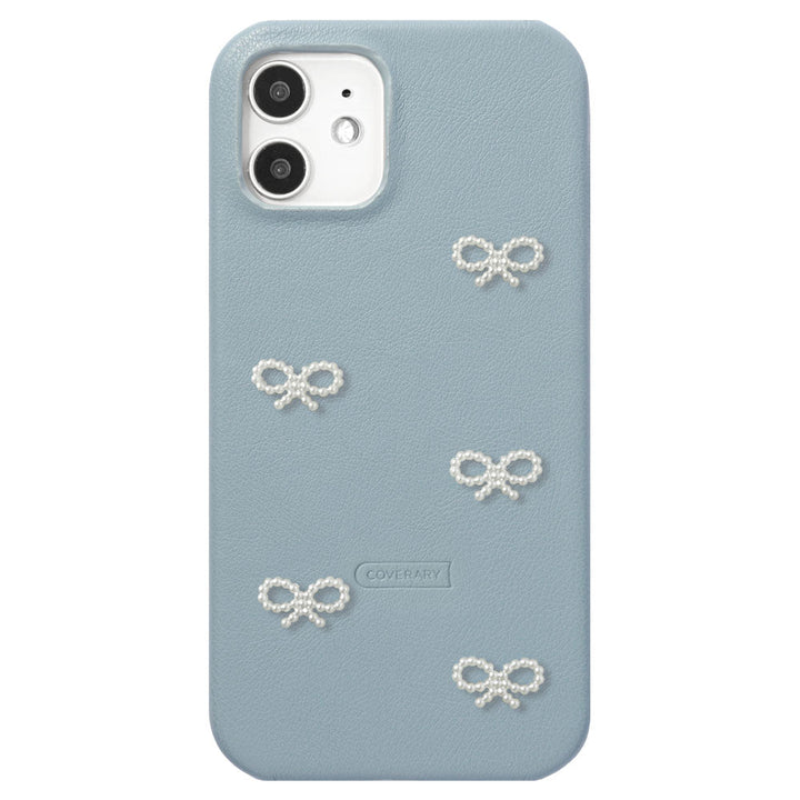 Vegan Leather Matte Smooth Pearl Ribbon Decor Back Case for Google Pixel Series