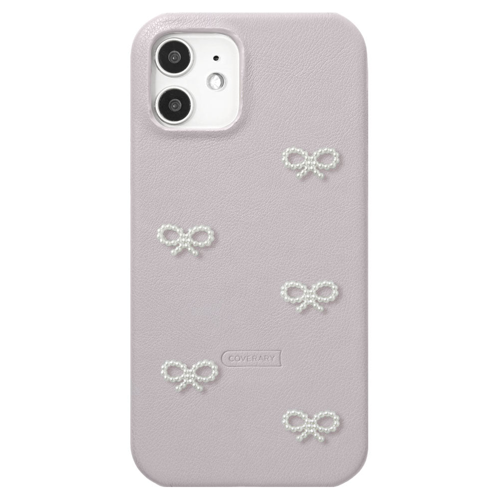Vegan Leather Matte Smooth Pearl Ribbon Decor Back Case for Google Pixel Series