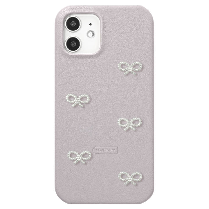 Vegan Leather Matte Smooth Pearl Ribbon Decor Back Case for Google Pixel Series