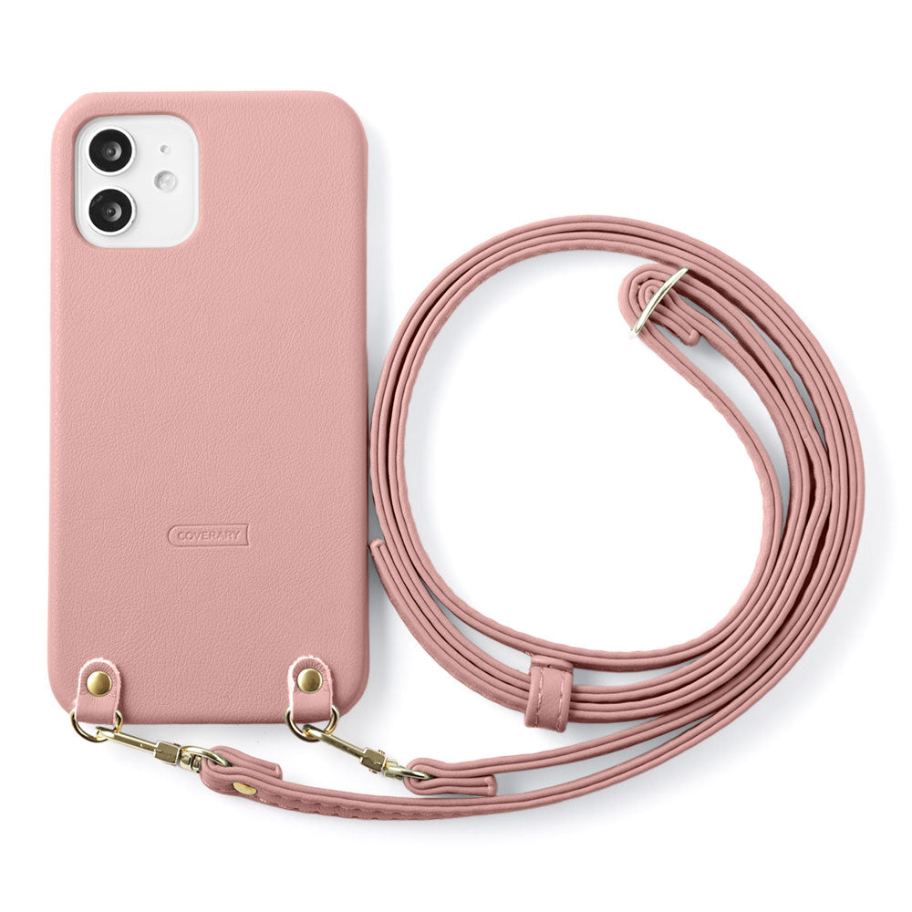 ヴィーガンレザー マットスムース ショルダーストラップ付き 背面ケース iPhoneシリーズ