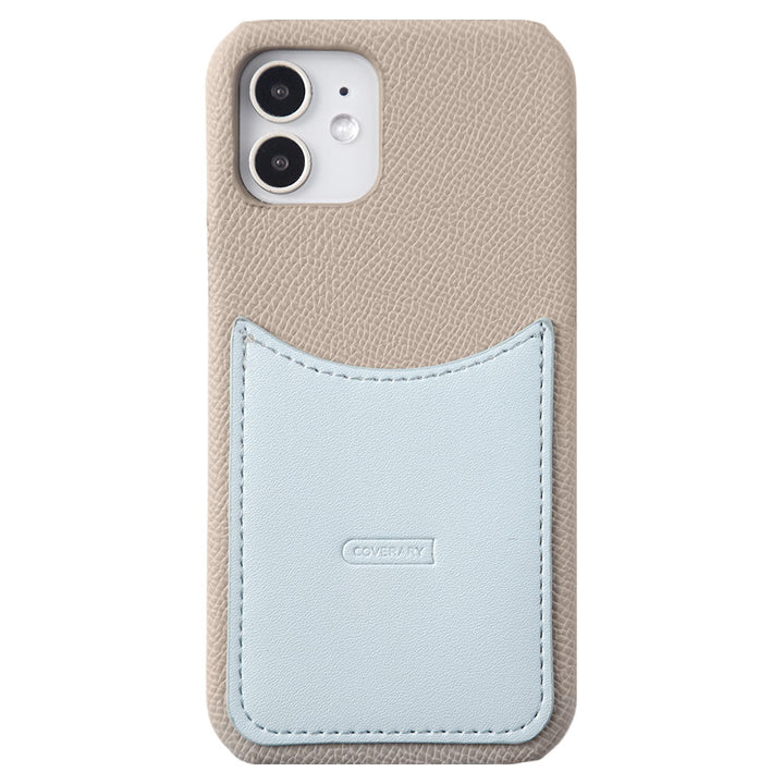 Vegan leather bi-material bicolor smiley pocket back case Galaxy series