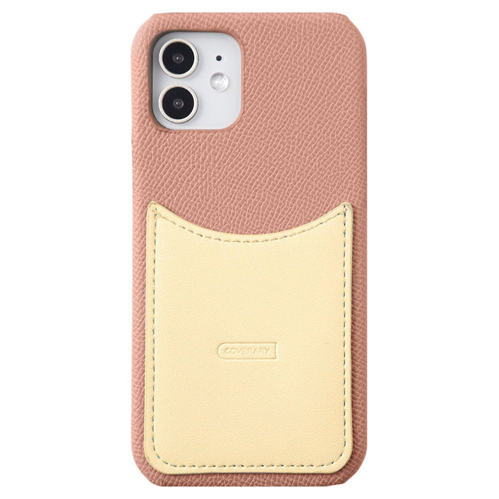 Vegan leather bi-material bicolor smiley pocket back case Galaxy series