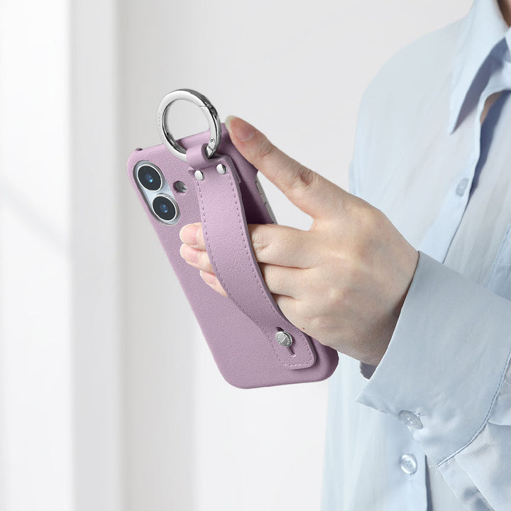 Vegan leather muted pastel back case with hand strap