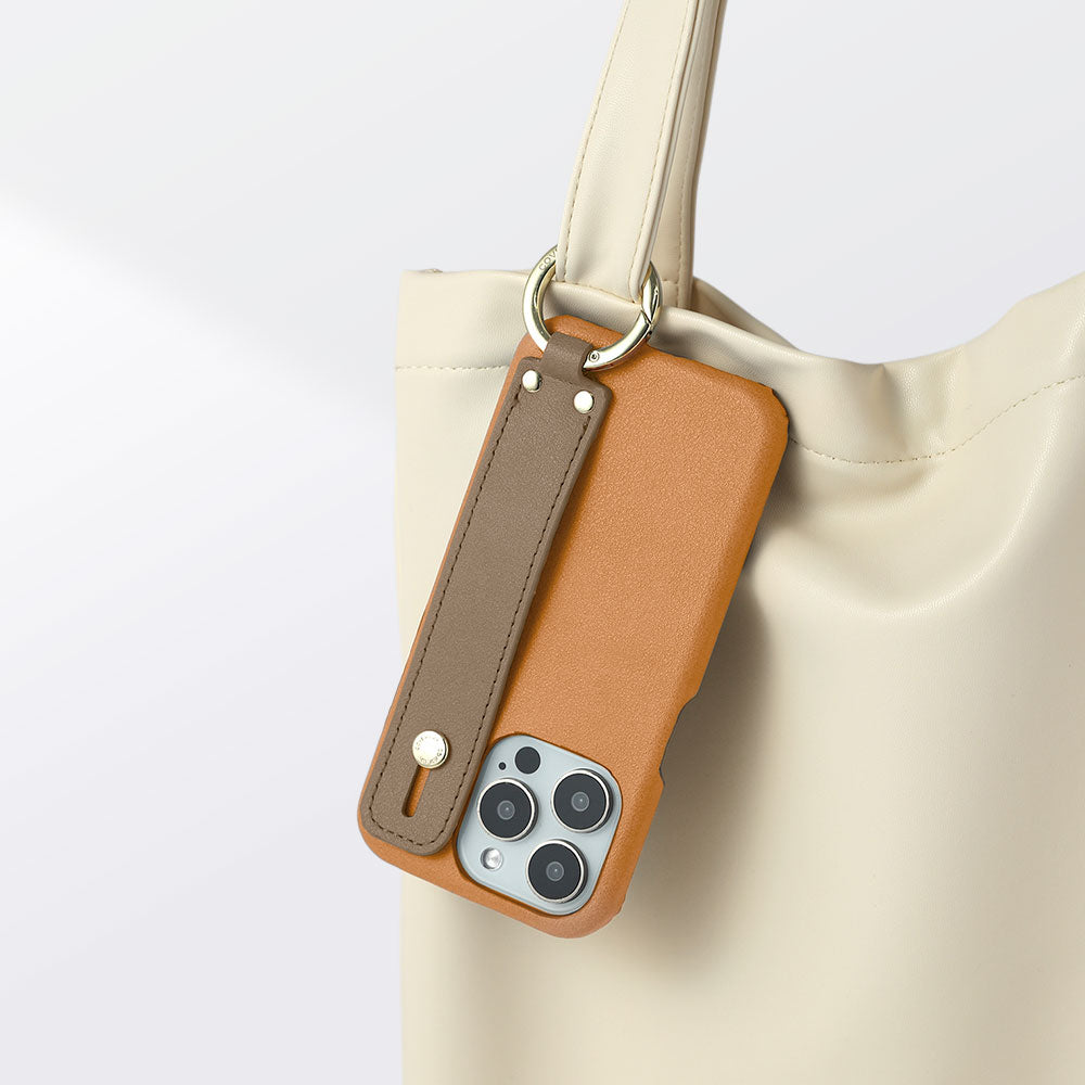 Vegan leather muted pastel back case with hand strap