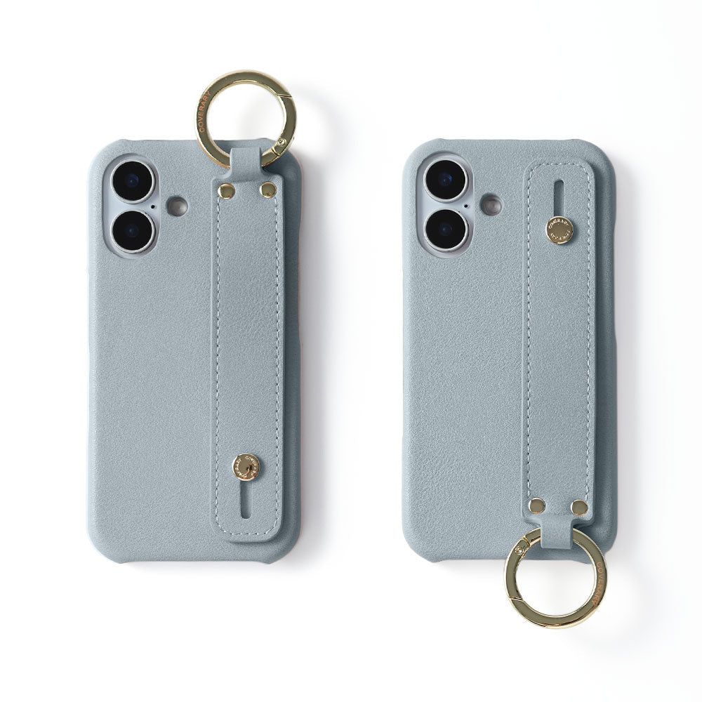 Vegan leather muted pastel back case with hand strap