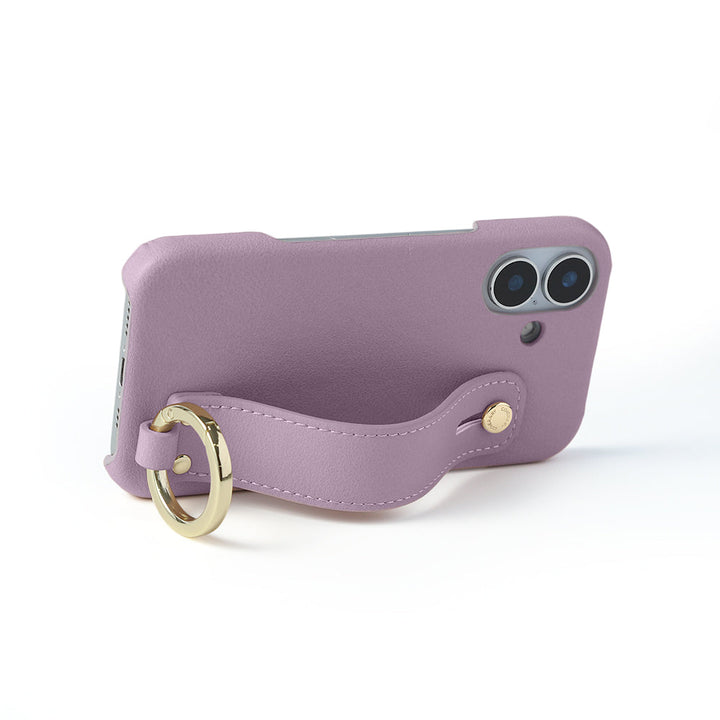 Vegan leather muted pastel back case with hand strap