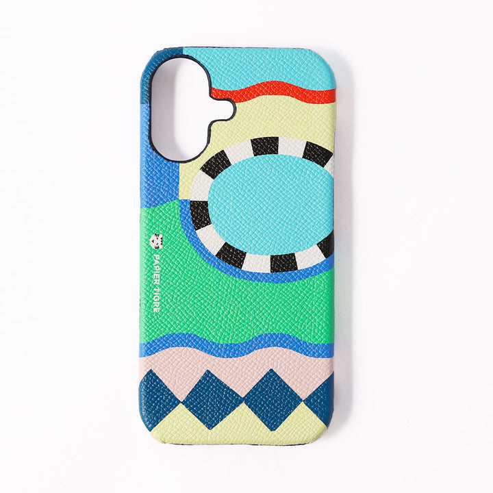 PAPIER TIGRE POOL VERT Étui arrière en cuir véritable