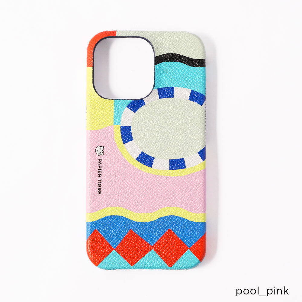 PAPIER TIGRE POOL ROSE Étui arrière en cuir véritable
