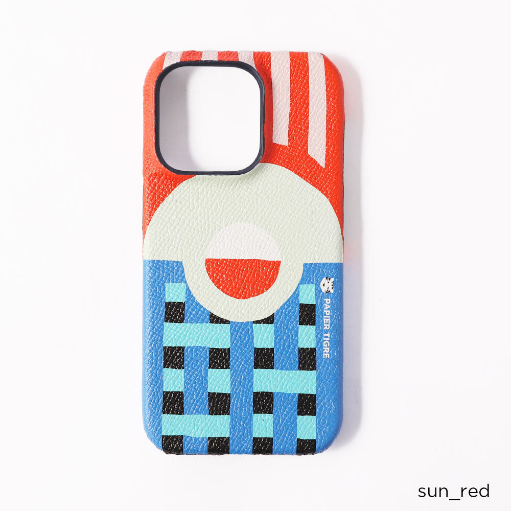 PAPIER TIGRE SOLEIL ROUGE Étui arrière en cuir véritable