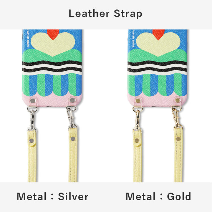 PAPIER TIGRE BLEU GLACÉ Étui arrière en cuir véritable