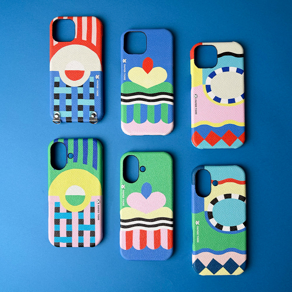 PAPIER TIGRE POOL VERT Étui arrière en cuir véritable