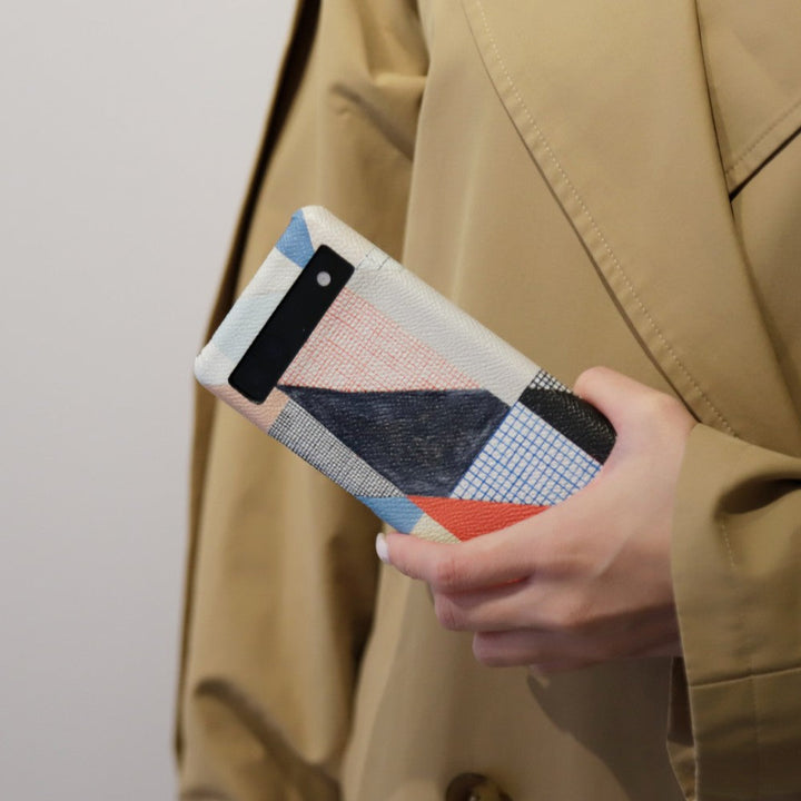 Sabine Finkenauer Grids and triangles_2019 Cuir véritable Étui arrière