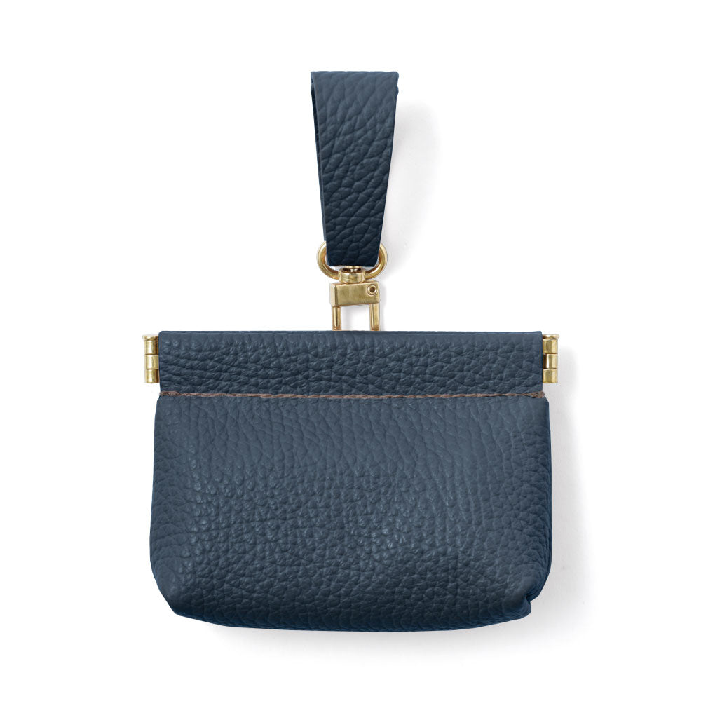 本革 32色 イタリアンシュリンクレザー ミニポーチ 吊り下げバネ口