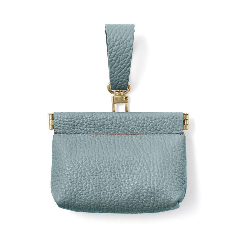 本革 32色 イタリアンシュリンクレザー ミニポーチ 吊り下げバネ口