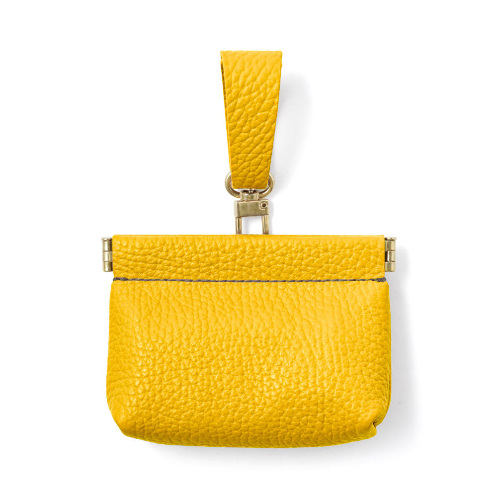 本革 32色 イタリアンシュリンクレザー ミニポーチ 吊り下げバネ口