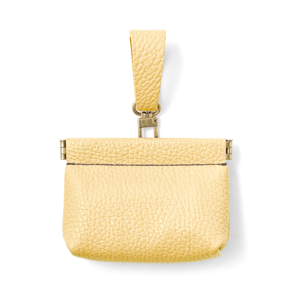 本革 32色 イタリアンシュリンクレザー ミニポーチ 吊り下げバネ口ケース