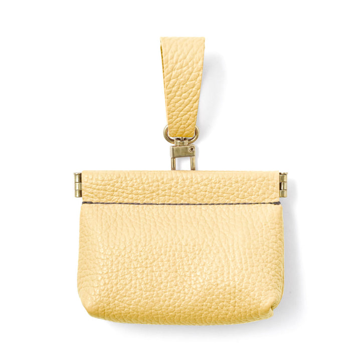 本革 32色 イタリアンシュリンクレザー ミニポーチ 吊り下げバネ口ケース