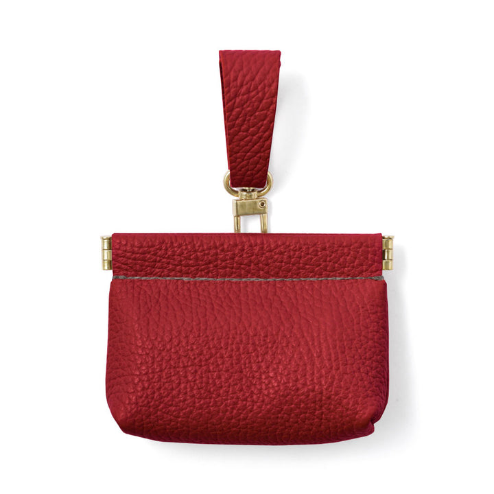 本革 32色 イタリアンシュリンクレザー ミニポーチ 吊り下げバネ口ケース
