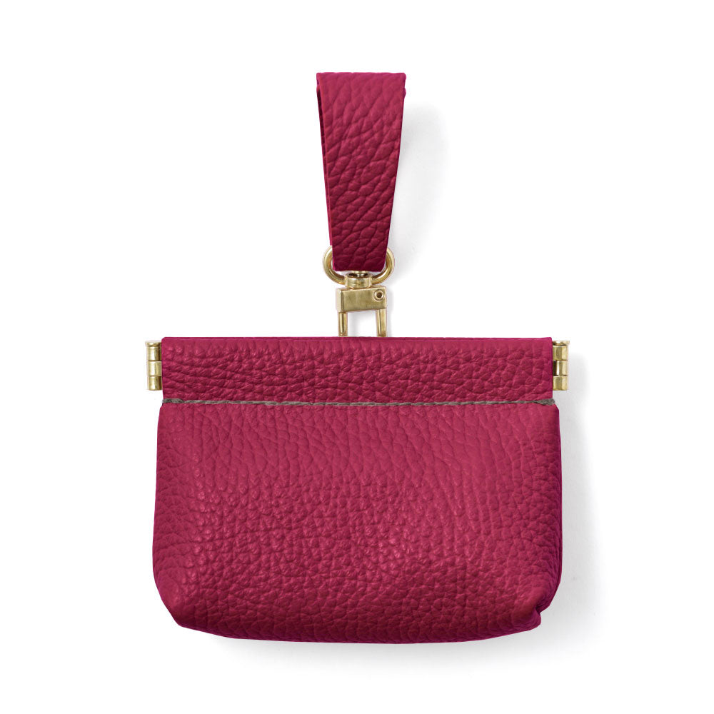 本革 32色 イタリアンシュリンクレザー ミニポーチ 吊り下げバネ口ケース