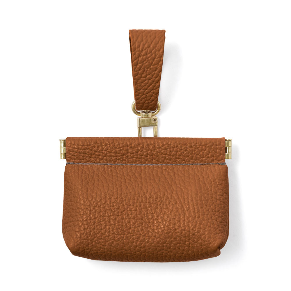 本革 32色 イタリアンシュリンクレザー ミニポーチ 吊り下げバネ口