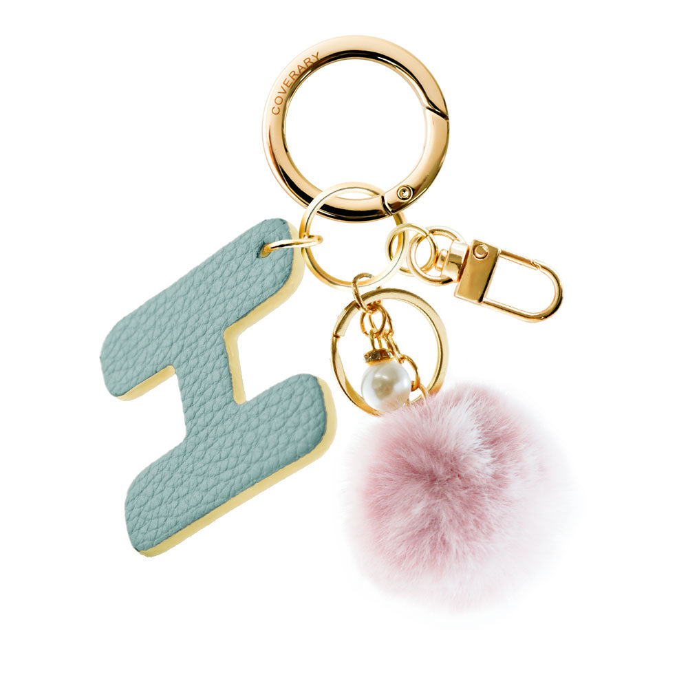 Accessories Genuine Leather Italian Shrink Leather BIG Initial & Fur Bag Charm