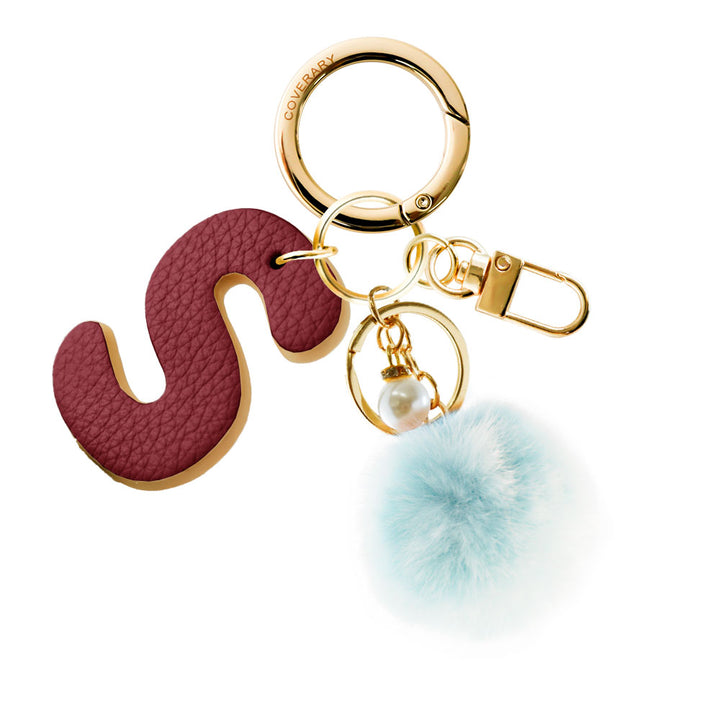 Accessories Genuine Leather Italian Shrink Leather BIG Initial & Fur Bag Charm