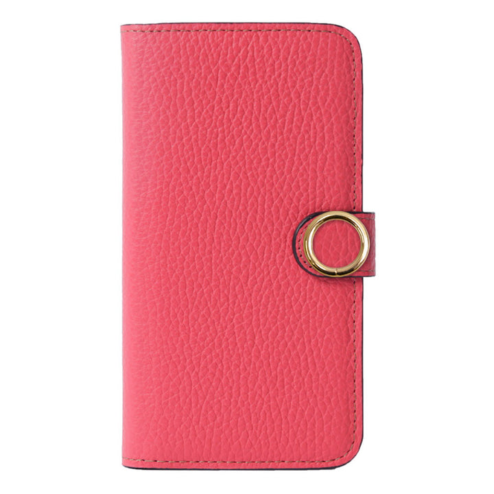 Cuir véritable 32 couleurs cuir italien grainé étui portefeuille avec anneau doré pour cartes (avec ceinture) série Xperia