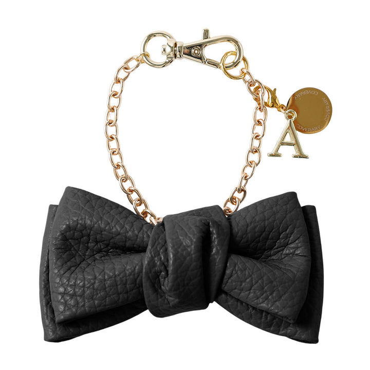 Accessories Genuine Leather Italian Shrink Leather Double Ribbon Initial Charm