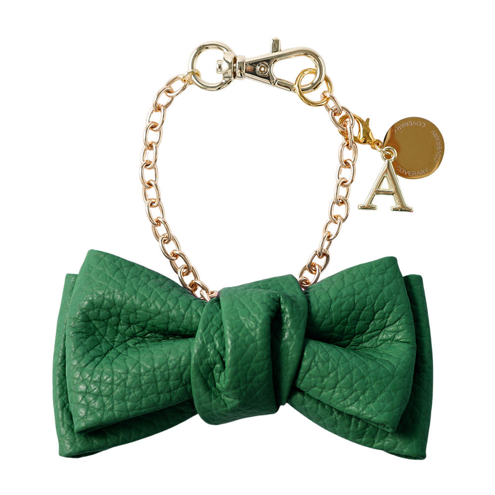 Accessories Genuine Leather Italian Shrink Leather Double Ribbon Initial Charm