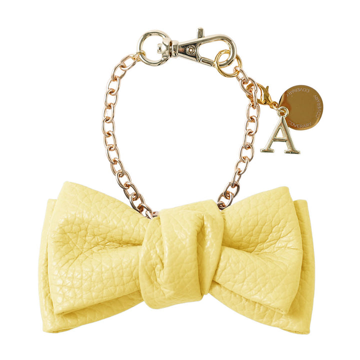 Accessories Genuine Leather Italian Shrink Leather Double Ribbon Initial Charm