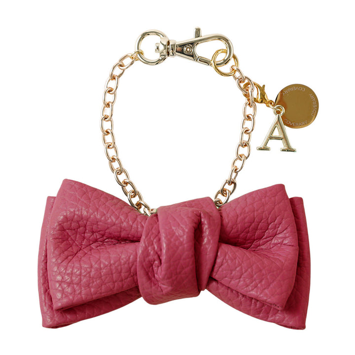 Accessories Genuine Leather Italian Shrink Leather Double Ribbon Initial Charm