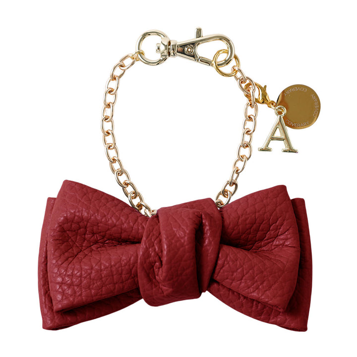 Accessories Genuine Leather Italian Shrink Leather Double Ribbon Initial Charm