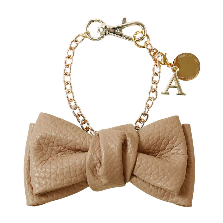 Accessories Genuine Leather Italian Shrink Leather Double Ribbon Initial Charm