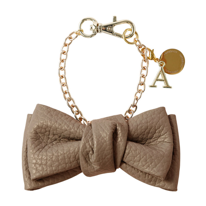 Accessories Genuine Leather Italian Shrink Leather Double Ribbon Initial Charm