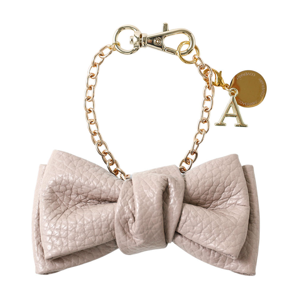 Accessories Genuine Leather Italian Shrink Leather Double Ribbon Initial Charm