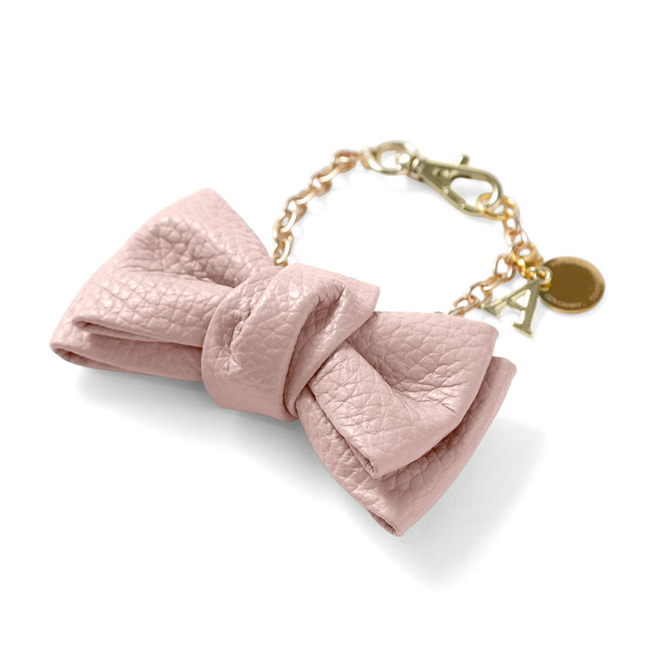 Accessories Genuine Leather Italian Shrink Leather Double Ribbon Initial Charm