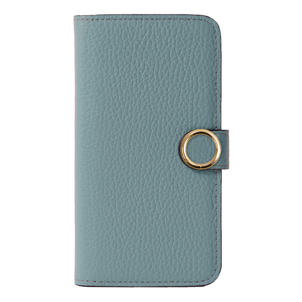 Cuir véritable 32 couleurs cuir italien grainé étui portefeuille avec anneau doré pour cartes (avec ceinture) série Xperia