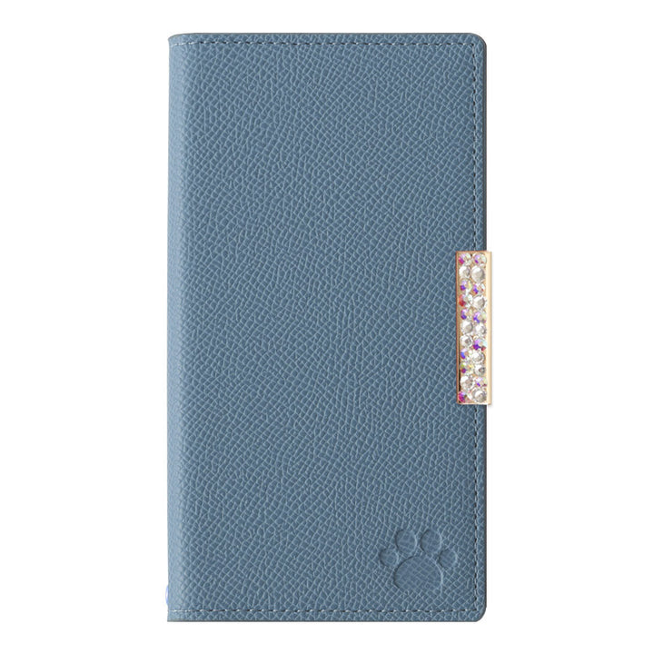 Vegan leather cat-shaped pocket bicolor stone frame decoration stand function notebook-style case for Google Pixel series