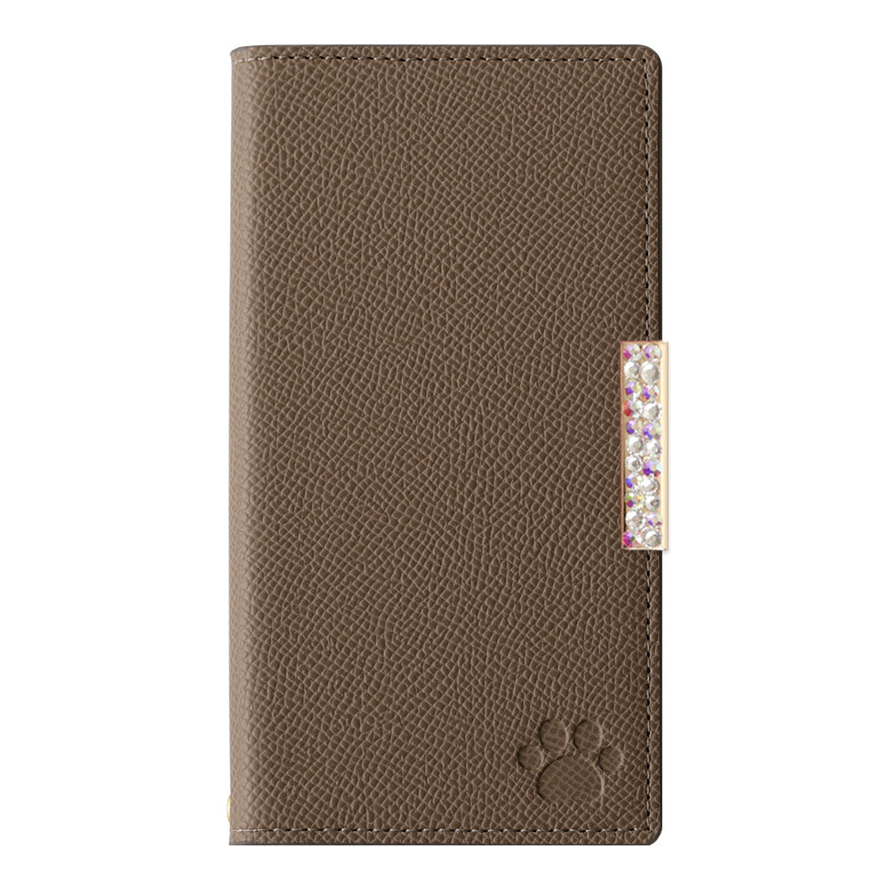 Vegan leather cat-shaped pocket bicolor stone frame decoration stand function notebook-style case for Google Pixel series