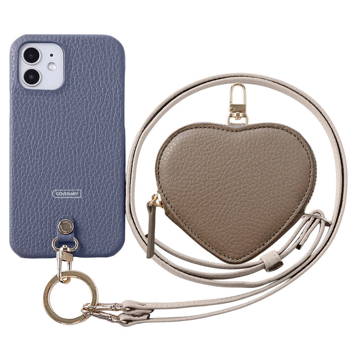 Cuir véritable 32 couleurs cuir italien grainé Pochette en forme de cœur avec bandoulière Étui arrière Série Google Pixel