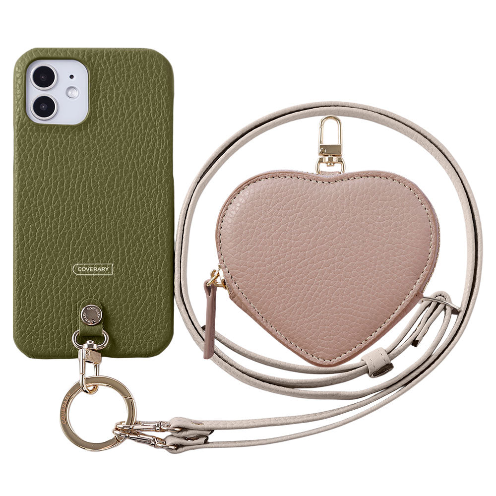 Cuir véritable 32 couleurs cuir italien grainé Pochette en forme de cœur avec bandoulière Étui arrière Série Google Pixel