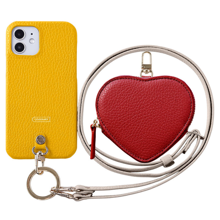 Cuir véritable 32 couleurs cuir italien grainé Pochette en forme de cœur avec bandoulière Étui arrière Série Google Pixel