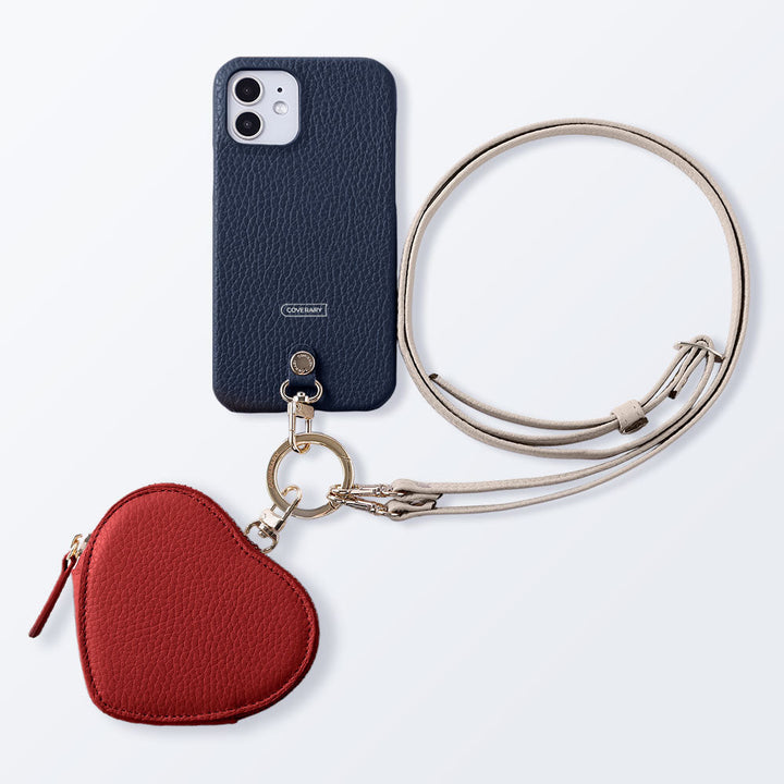 Cuir véritable 32 couleurs cuir italien grainé Pochette en forme de cœur avec bandoulière Étui arrière Série Google Pixel