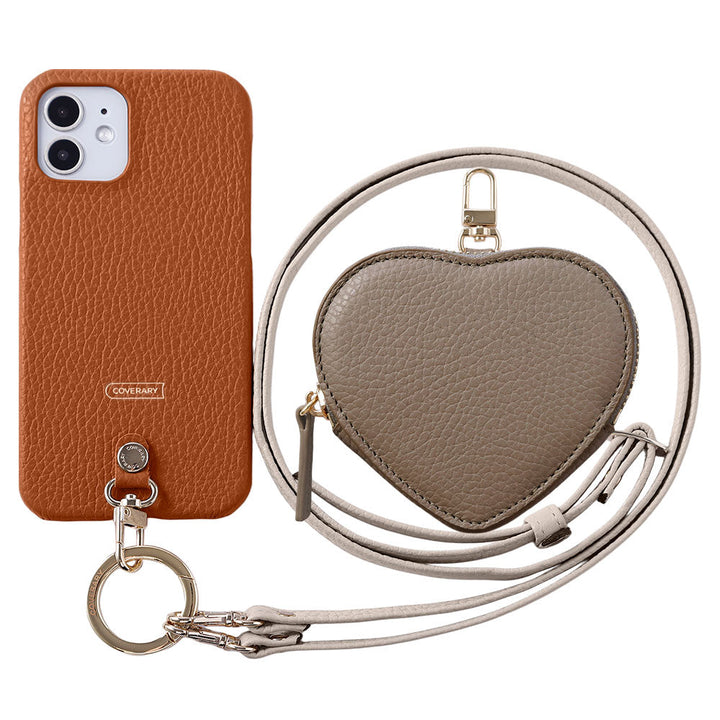 Cuir véritable 32 couleurs cuir italien grainé Pochette en forme de cœur avec bandoulière Étui arrière Série Google Pixel