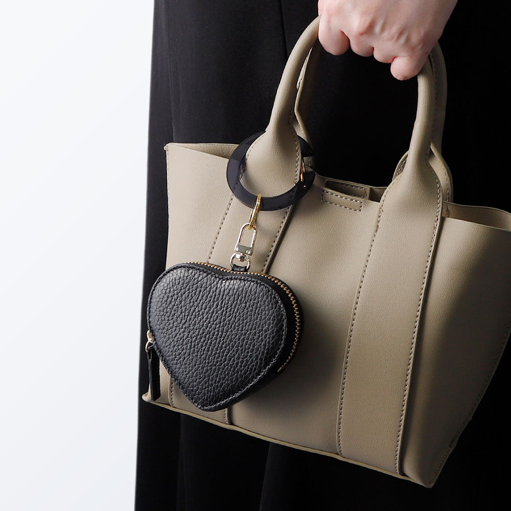 Genuine leather 32 colors Italian shrink leather heart-shaped pouch & shoulder strap included back case