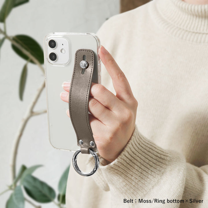 Étui transparent en cuir véritable cuir Tochigi avec poignée arrière pour la série Galaxy